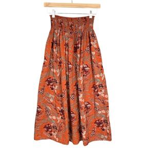 Natural Life Boho Smocked Waist Peasant Skirt Size M Earthy Romantic Festival